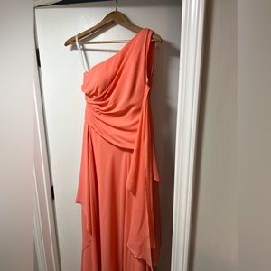David’s Bridal Coral bridesmaid dress